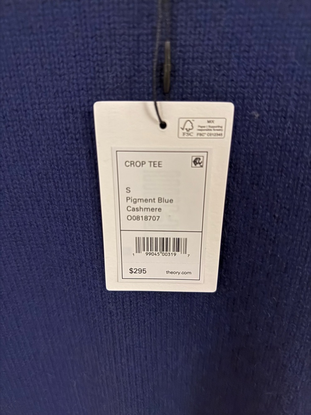 NWT Theory Cashmere Cropped Tee - Picture 7 of 11